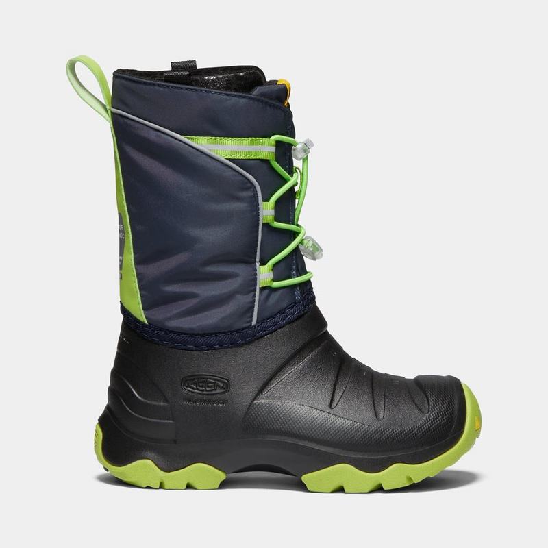 Keen Lumi Waterproof Winter Kids Snow Boots Navy/Black/Green Factory Outlet NZ (0513-IZMSY)